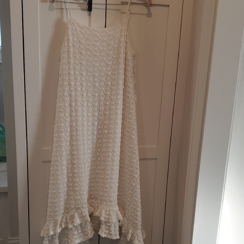 Anthropologie Cream Lace Maxi Dress